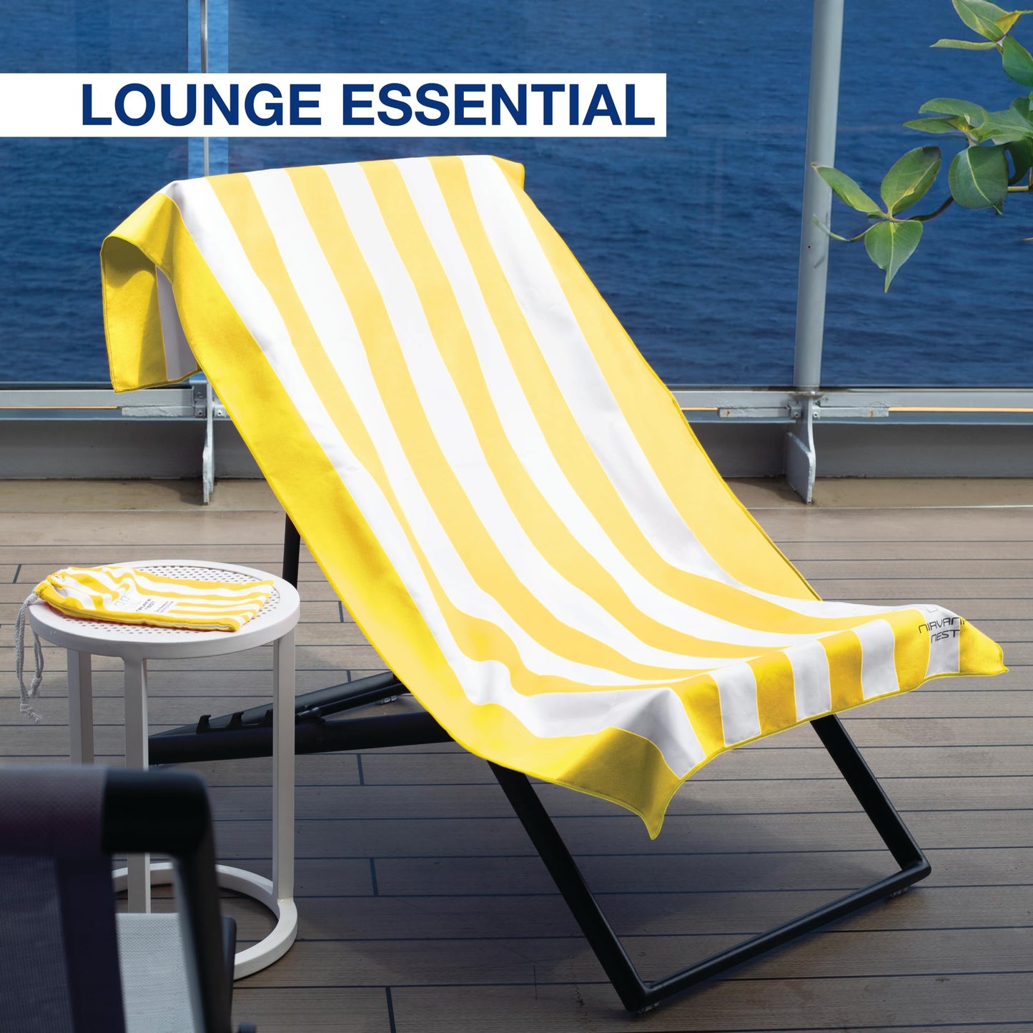 Microfiber Beach Towel, Quick Dry, Compact, Travel-Friendly Towel, Sand Free for Beach, Camping, Swim Pool, Cabana, Gym, Sports & Yoga - Includes Bag - Yellow Sand