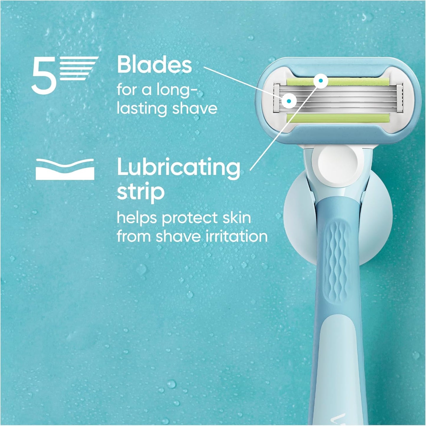 Gillette Venus Embrace Women's Razor Blade Refills 6 Count,white