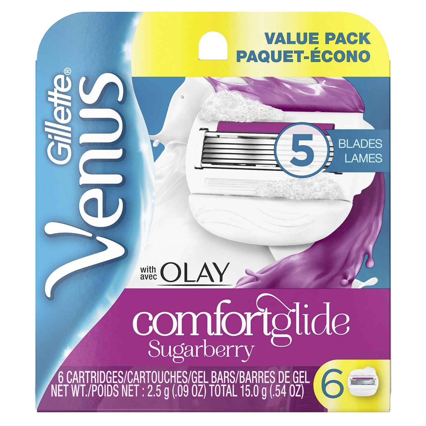 Gillette Venus ComfortGlide Women's Razor Blade Refill (Sugarberry)