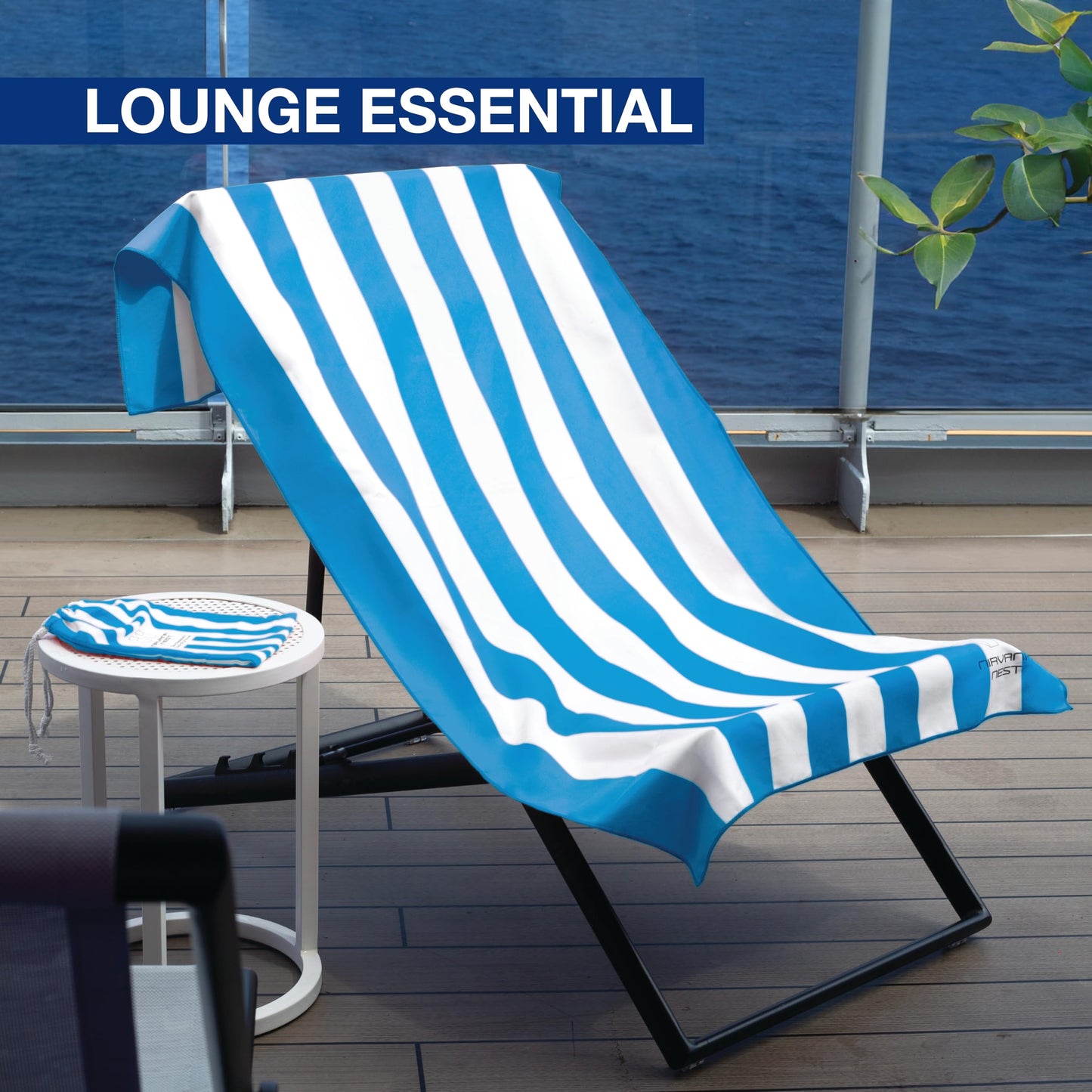 Nirvana Nest Microfiber Beach Towel, Quick Dry, Compact, Travel-Friendly Towel, Sand Free for Beach, Camping, Swim Pool, Cabana, Gym, Sports & Yoga - Includes Bag - Beach Blue Color