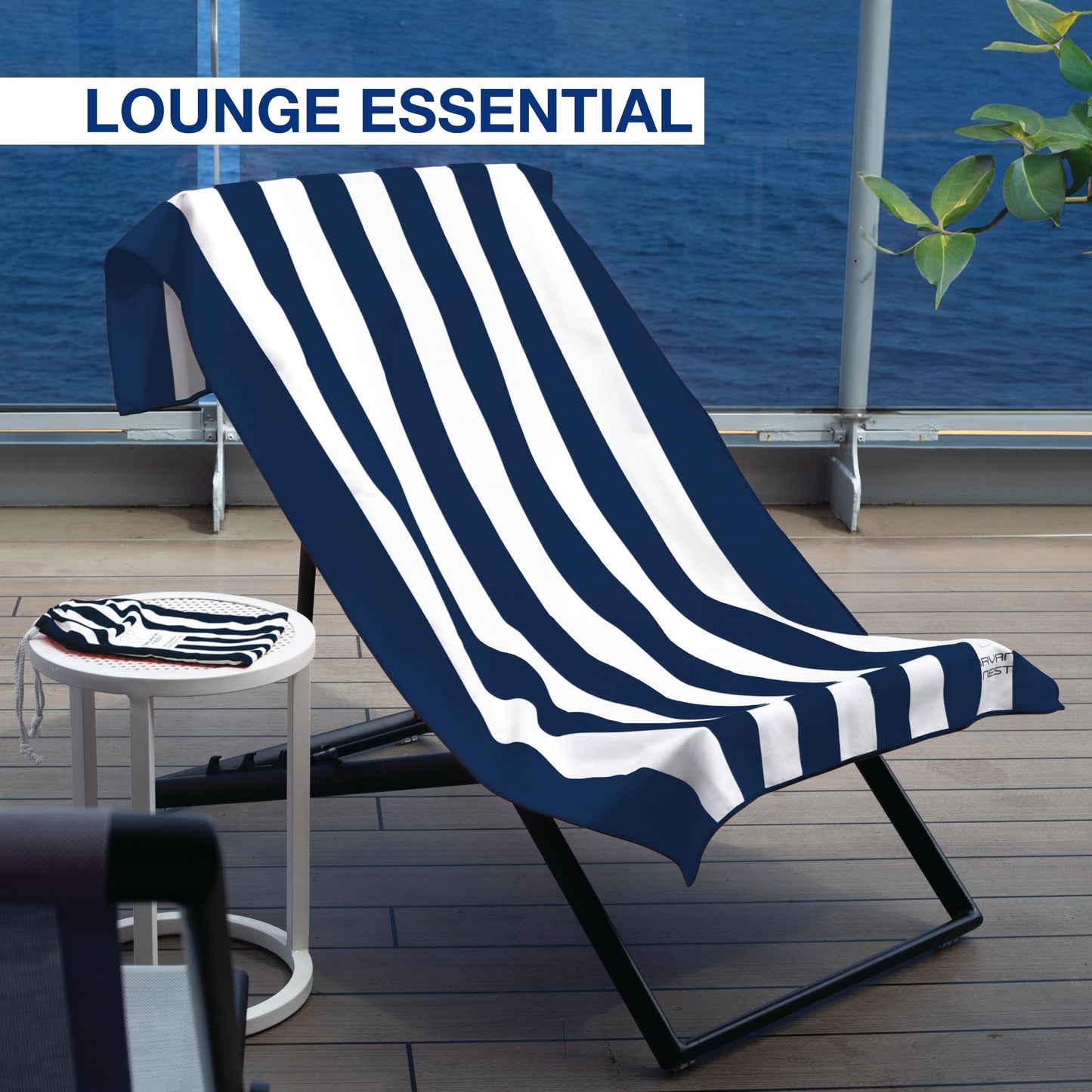 Nirvana Nest Microfiber Beach Towel, Quick Dry, Compact, Travel-Friendly Towel, Sand Free for Beach, Camping, Swim Pool, Cabana, Gym, Sports & Yoga - Includes Bag - Deep Blue Wave